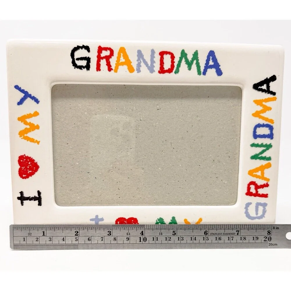Vintage I Love My Grandma Ceramic Picture Frame 4x6” Photo Child Gift Memories